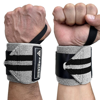 Wrist Wraps for Weightlifting | 18 Inch Professional Grade Lifting Wrist Wraps | Best for Powerlifting Competition, Strength Training, Bodybuilding (Gray, 18 Inch)