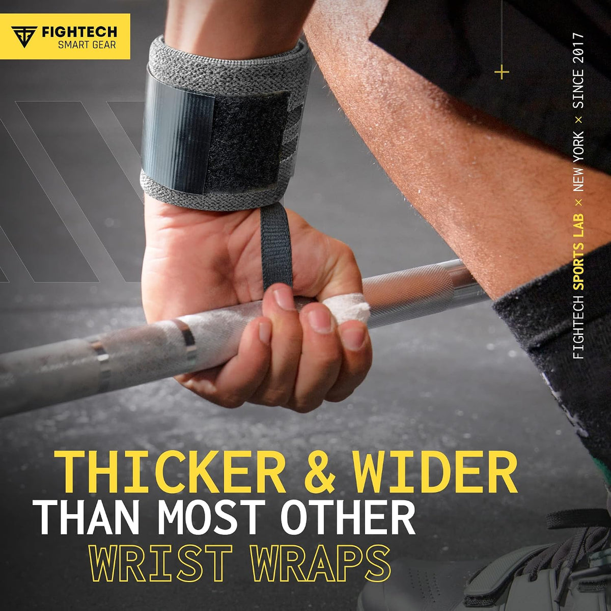 Wrist Wraps for Weightlifting | 18 Inch Professional Grade Lifting Wrist Wraps | Best for Powerlifting Competition, Strength Training, Bodybuilding (Gray, 18 Inch)